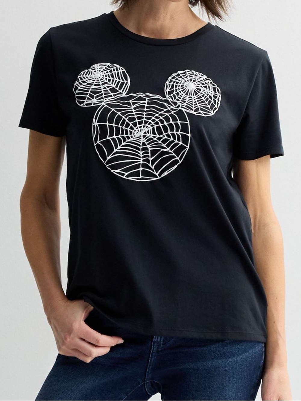 Disney's Mickey Mouse Women's Mickey Spider Web Graphic Tee. Sz: XL. New.
